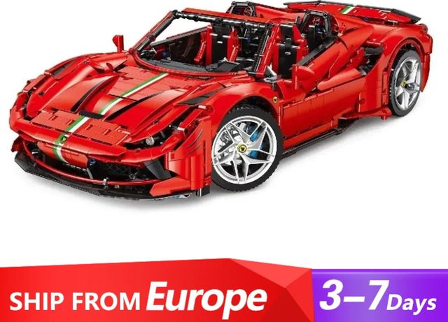 Barweer MOC F8 Klassisches Rotes Supercar Bausteine Set mit 3781 Teilen als Technisches Montage Sport Auto Racing Modell für Sammler - Bild 1
