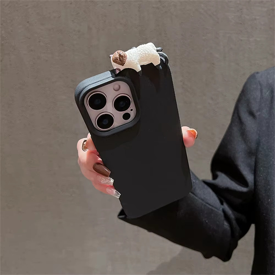 Stoßfeste 3D-Katze Handyhülle für iPhone 11 bis iPhone 17 Pro Max, weiche Schutzhülle im süßen Korea-Design - Bild 3