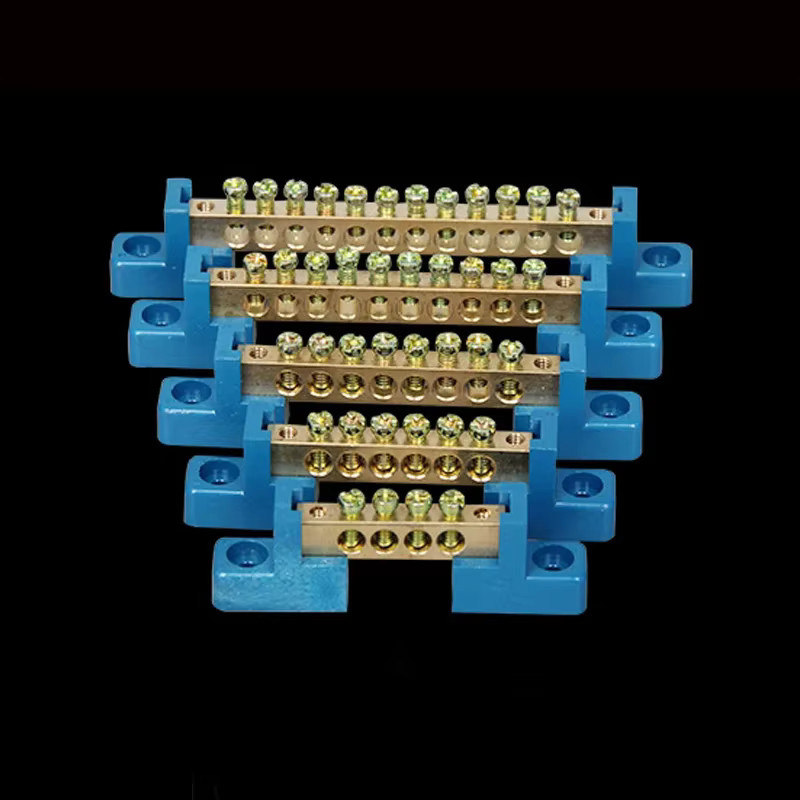 Kupfer Erdungsschiene Terminal Block mit 6 bis 12 Löchern für elektrische Verteilerkästen und Erdungssysteme in Gold und Multicolour aus Messing - Bild 3