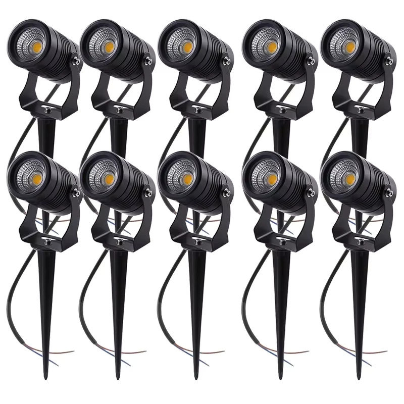 10er Set HIGHY LED Gartenstrahler mit Bodenstecker, Wasserdichte IP65 Außenleuchten für Garten und Landschaft, Schwarz, Kaltweiß - Bild 1