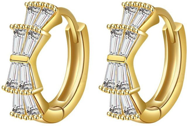 Lucky Star Jewelry Ohrstecker, Kupfer, Zirkonia, Gold, Damen - Bild 1