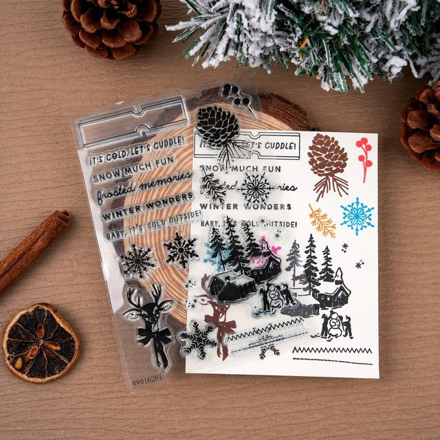 Transparenter Silikonstempel für Weihnachten im Vintage-Stil für DIY Scrapbooking - Bild 1