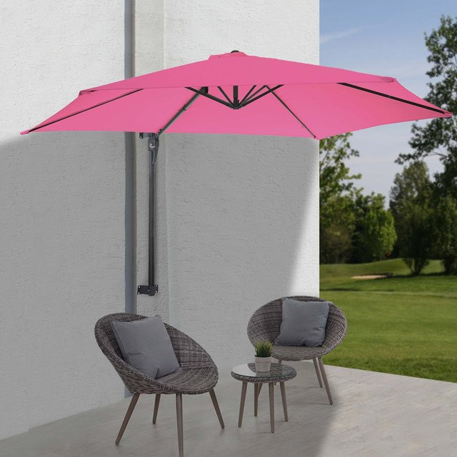 MCW Wandschirm Acerra Ampelschirm Sonnenschirm neigbar, Farbe: Pink-Rosarot - Bild 1