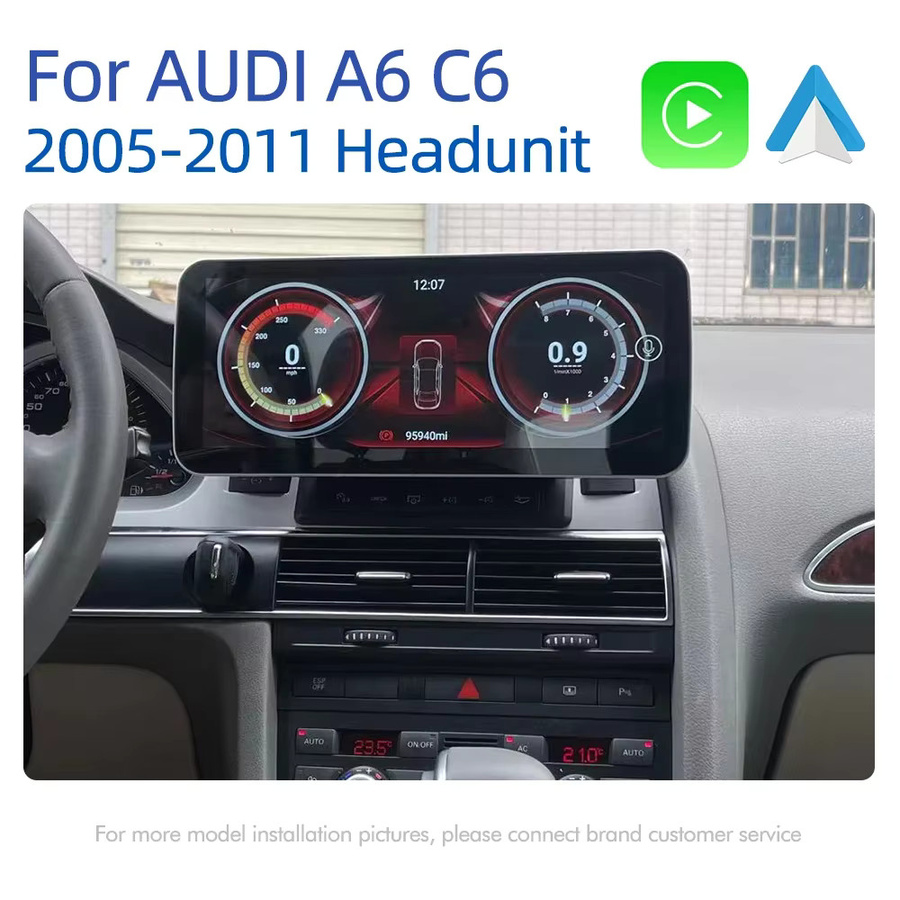 FAZY Android 14 Autoradio mit 12,3 Zoll Display für Audi A6 C6 4F 2005-2011, GPS Multimedia Stereo Player in Schwarz mit 8GB RAM und 256GB ROM, 4G und WIFI - Bild 4