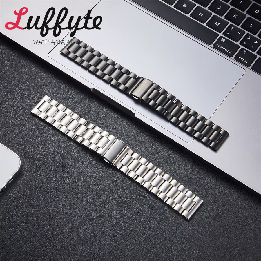 luffyte Uhrenarmband Edelstahl, Schwarz, Silbrig, Herren - Bild 2