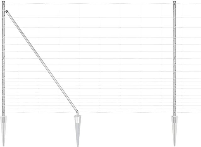 vidaXL Zaunpfosten aus Stahl, rechteckig, silber, Höhe: 160 cm, Breite: 2,5 cm - Bild 1