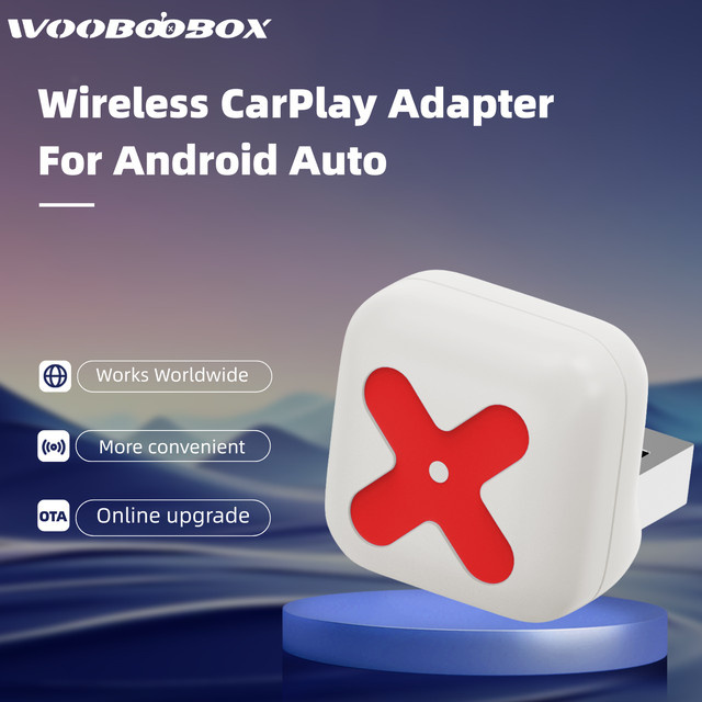 WOOBOOBOX 2-in-1 CarPlay und Android Auto Adapter, kabelloser Dongle mit 5.8G WLAN, Farbe: Weiß - Bild 1