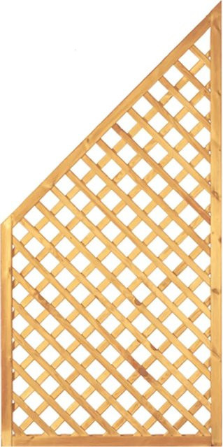 T & J Diagonal Rankzaun Ecke 6x6 aus Kiefer und Fichte, braun, B/H: 90 x 180 cm - Bild 1