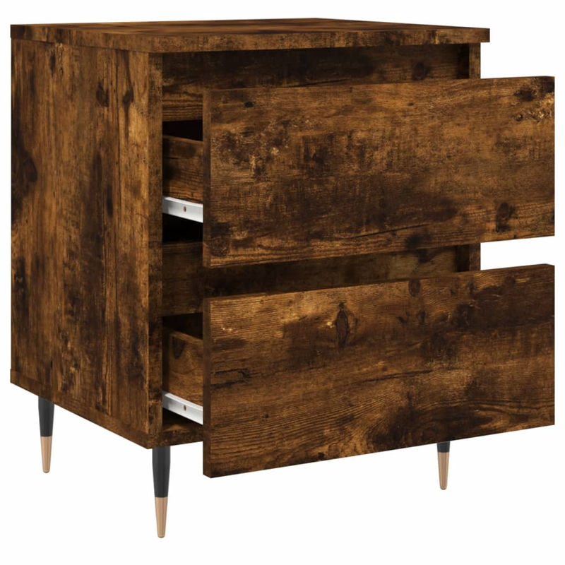 Vidaxl Nachttische im 2er-Set aus Holzwerkstoff in Räuchereiche Braun im Retro-Design, B/T/H: 40 x 35 x 50 cm - Bild 7