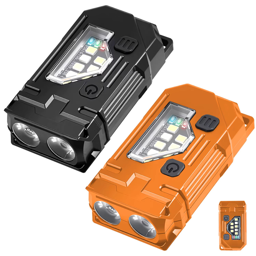 NEWBIRTH Mini USB wiederaufladbare LED-Taschenlampe mit Magnet und COB-Notlicht in Rot und Blau - Bild 6