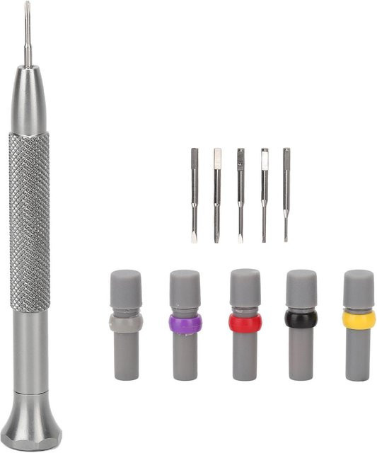 Uhren-Schraubendreher-Set aus Schnellarbeitsstahl mit 5 Schraubbits in Grau für die Uhrenreparatur - Bild 1
