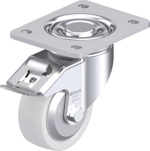Blickle Stahlblech-Lenkrolle LH-SPO 100G-3-FI-FA in Weiß mit 100 mm Rad-Durchmesser und 500 kg Tragfähigkeit - Bild 1