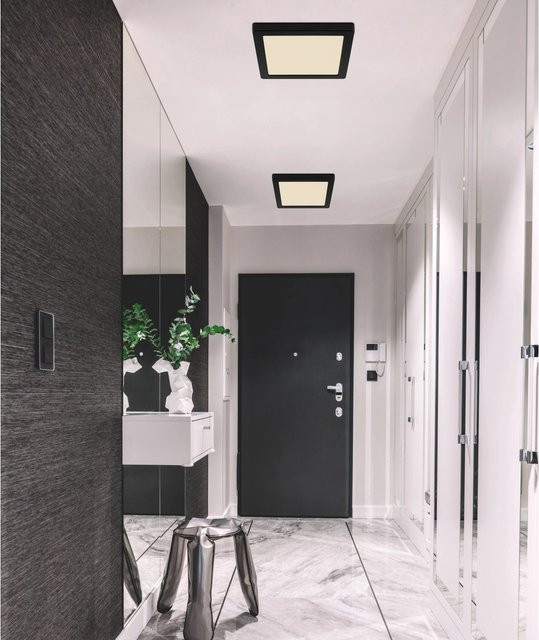 Globo LED-Deckenleuchte Lasse 1-flammig Schwarz Matt B/T/H: 21,7 x 21,7 x 1,7 cm - Bild 1