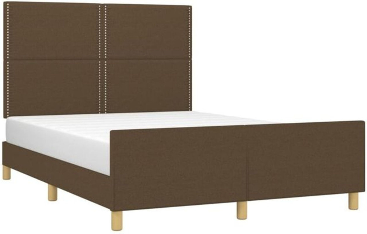 Polsterbett vidaxl in Braun aus Stoff und Holzwerkstoff, B/T/H: 140 x 190 x 128 cm - Bild 1