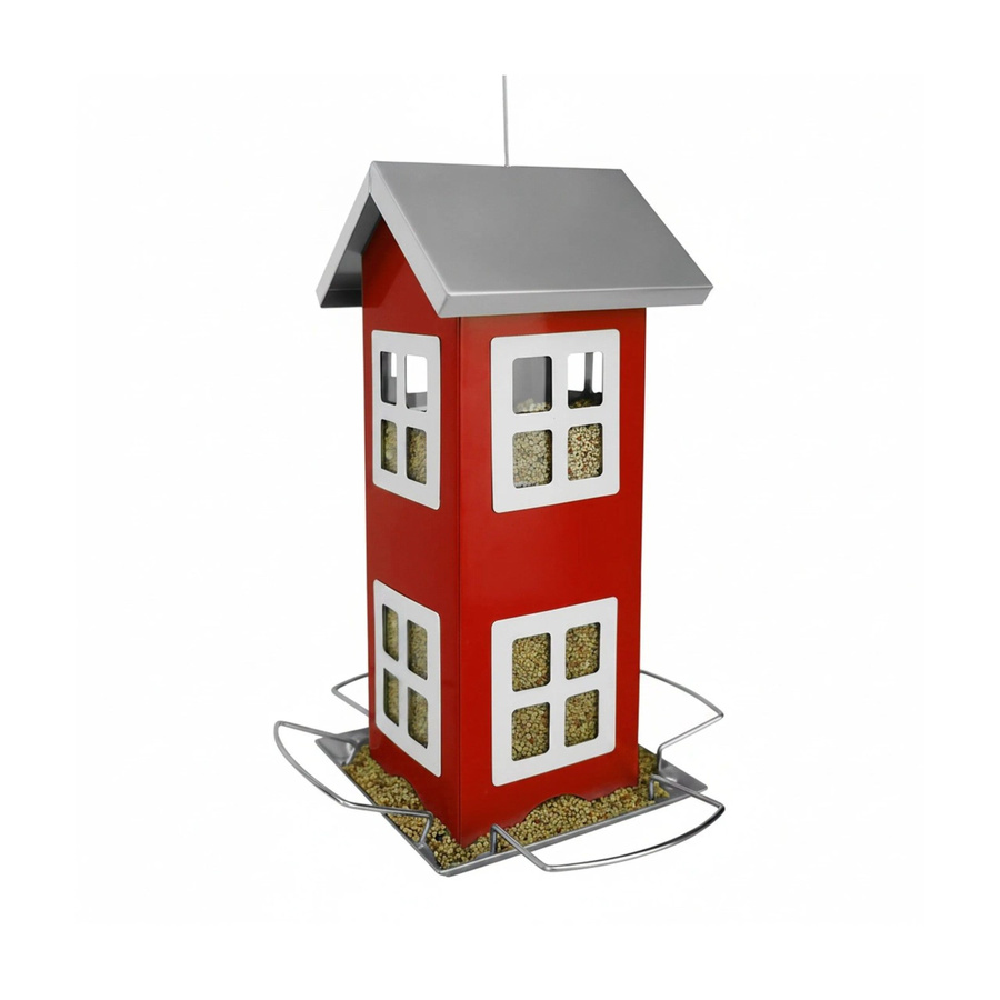 Relaxdays Vogelhaus aus Eisen in Rot zum Aufhängen, B/T/H: 26 x 12 x 12 cm - Bild 2