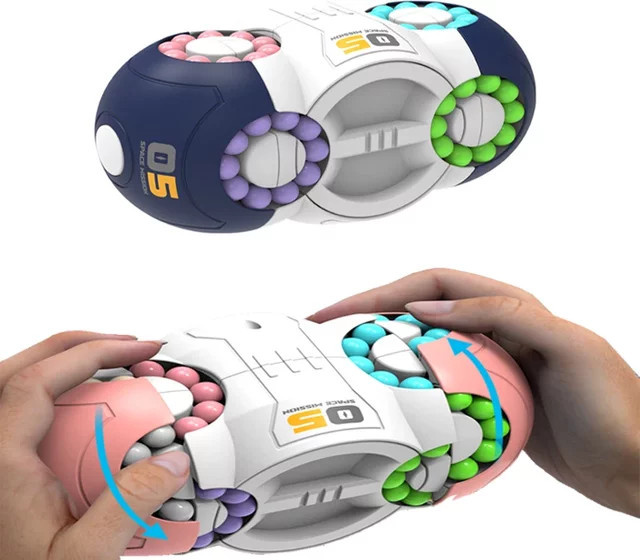 Datgo Magische Bohnen Spin Gyro, Antistress Fingertip Cube Bead Puzzle - Bild 1