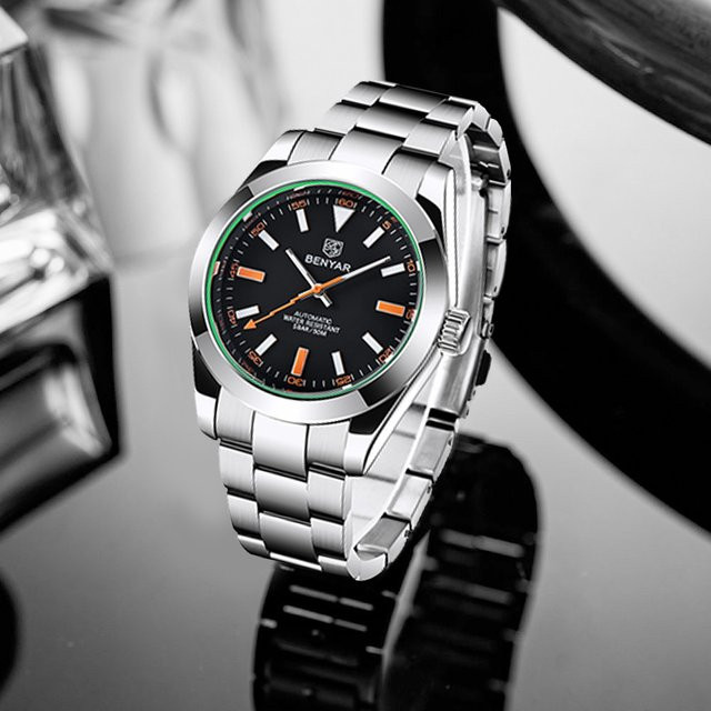 BENYAR Armbanduhr Automatik, Edelstahl, Blau, Herren - Bild 1