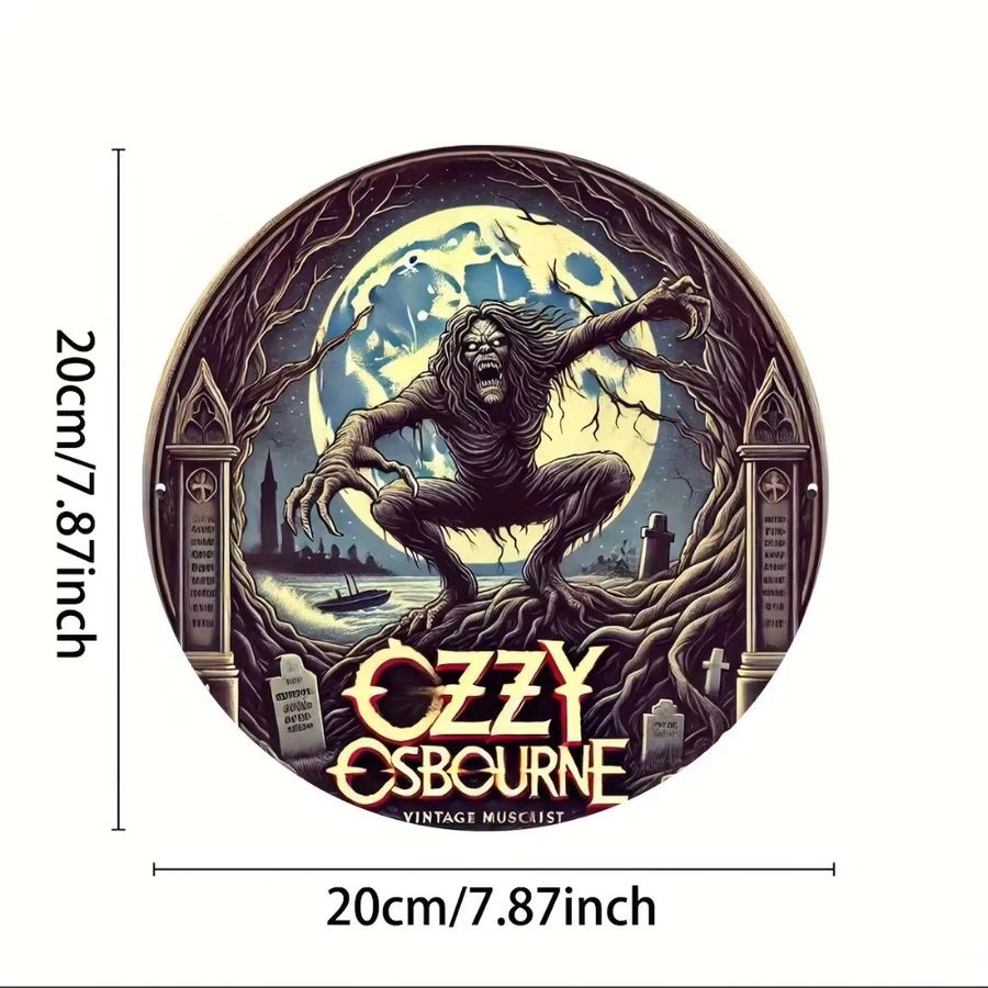 Ozzy Osbourne Vintage Metallschild von Potdemiel zur Wanddekoration, B/B/H: 20,3 x 20,3 x 0,1 cm - Bild 2