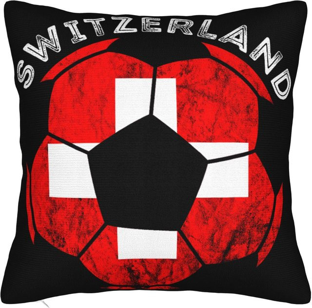 JMG Clothing Kissenbezug Schweiz Flagge in Rot, B/B: 30 x 30 cm - Bild 1