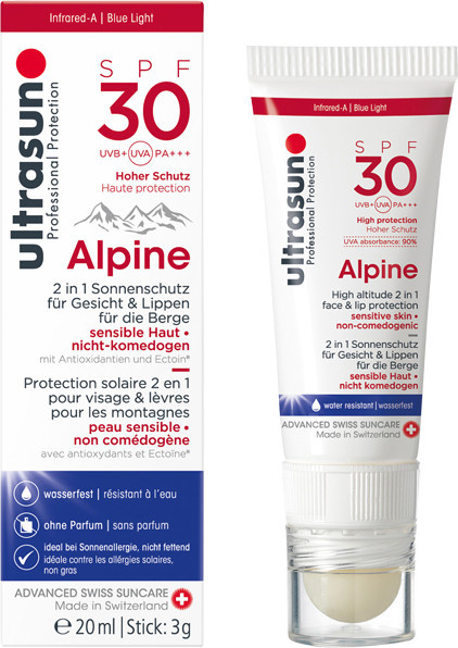 Ultrasun Alpine SPF 30 Creme, Gesicht und Lippen, Empfindliche Haut - Bild 1