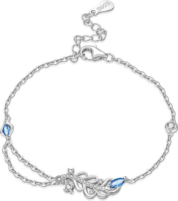 CYCUFF Armband, 925 Silber, Blaue Feder, Damen - Bild 1