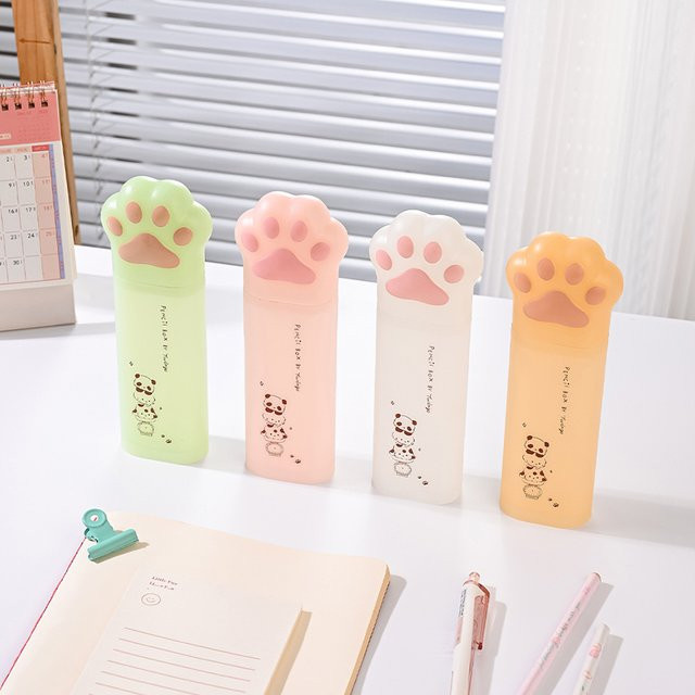 Niedliches Katzenpfoten-Federmäppchen als aufstellbare und tragbare Schreibwarenbox für Schüler - Bild 1