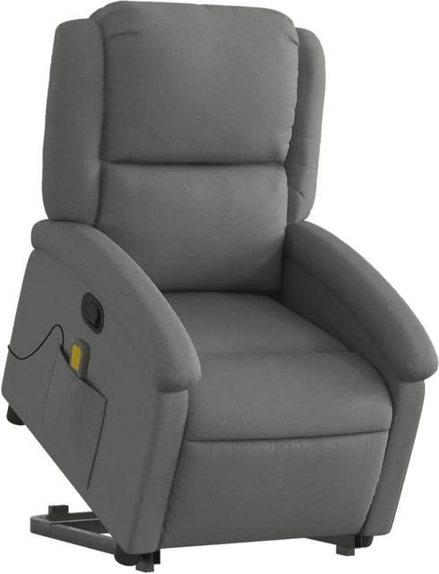 vidaXL Massagesessel mit elektrischer Aufstehhilfe in Dunkelgrau aus Samt und Stoff - Bild 1