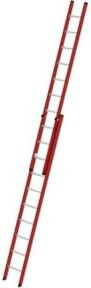 Günzburger Leaning Ladder Schiebe- und Seilzugleiter aus Aluminium und Fiberglas, 2-teilig, Farbe: Rot - Bild 1