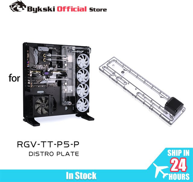 BYKSKI Acrylplatine Distro Plate für ThermalTake TT Core P5 Custom Loop Lösung, transparent - Bild 1