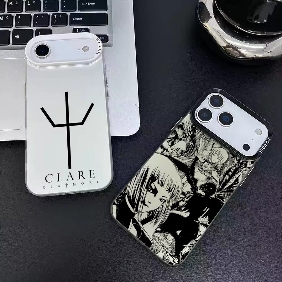 C-claymore Claires Anime Handyhülle für iPhone 11 bis 17 Pro Max in Schwarz mit Matte Laser Aurora Effekt und stoßfestem Schutz - Bild 2