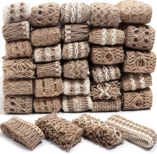 Natürliches Juteband in Beige und Braun für DIY-Handwerk und Geschenkverpackungen, 2 Meter - Bild 1