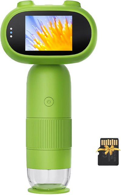 Honor Electronics Handheld-Digitalmikroskop für Kinder mit 500-facher bis 1000-facher Vergrößerung, 2,0 Zoll IPS-Bildschirm, 16 MP Foto und 1080P Video, Grün - Bild 1
