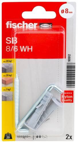 Fischer Spreizdübel SB 8/6 aus Nylon in Weiß, Länge: 40 mm - Bild 1