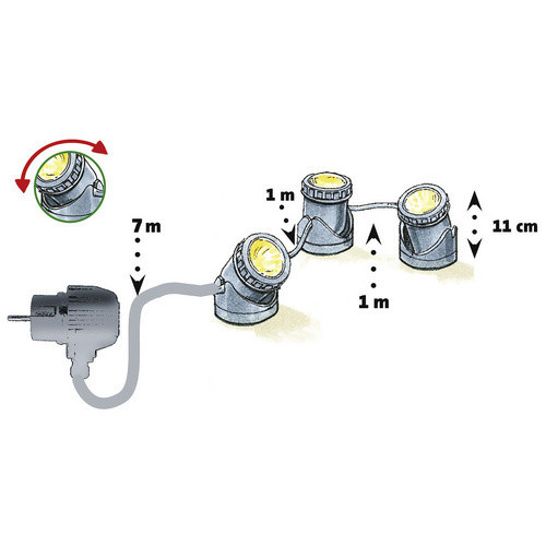 HEISSNER LED-Unterwasser-Spot Aqua Light Set, 3 Stück, warmweiß, schwarz - Bild 2