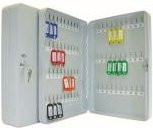 WEDO Schlüsselschrank für 70 Schlüssel in Lichtgrau aus pulverbeschichtetem Stahlblech B: 25,0 cm, T: 18,0 cm, H: 6,0 cm - Bild 1