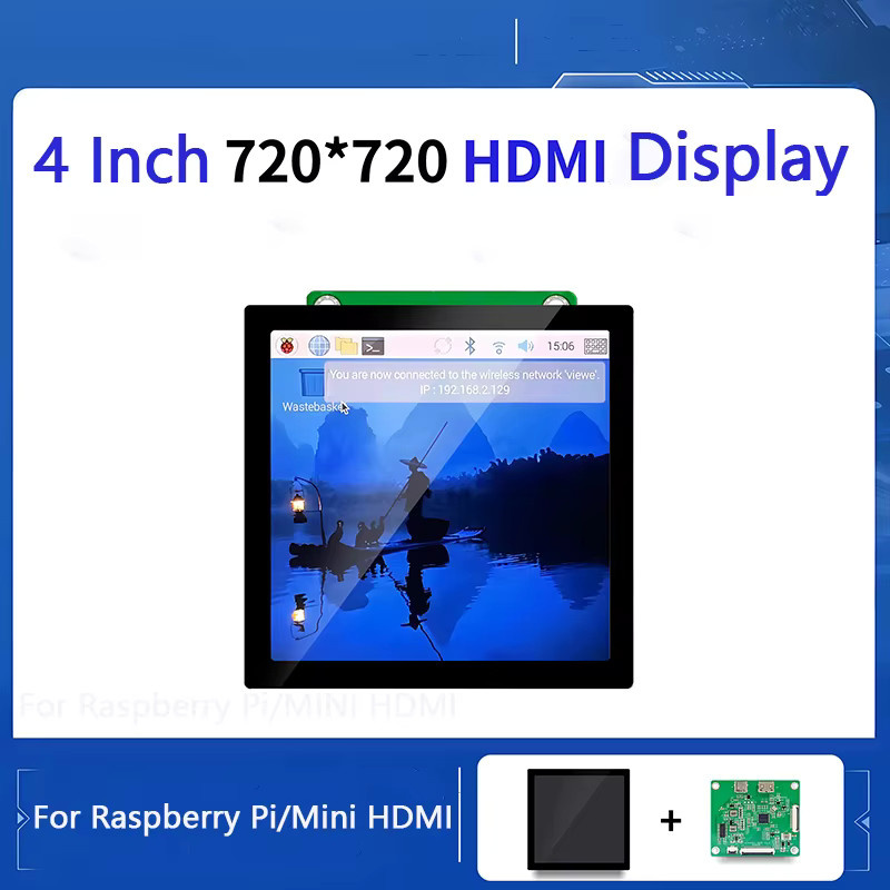 Raspberry Pi 4 Zoll MIPI DSI TFT LCD Touchscreen mit HDMI-Treiberplatine in Schwarz - Bild 2