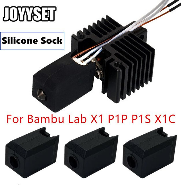 Bambu Lab Silikon-Socke als Hochtemperatur-Hülse für P1P P1S und X1-Carbon Hotend, Schwarz - Bild 1