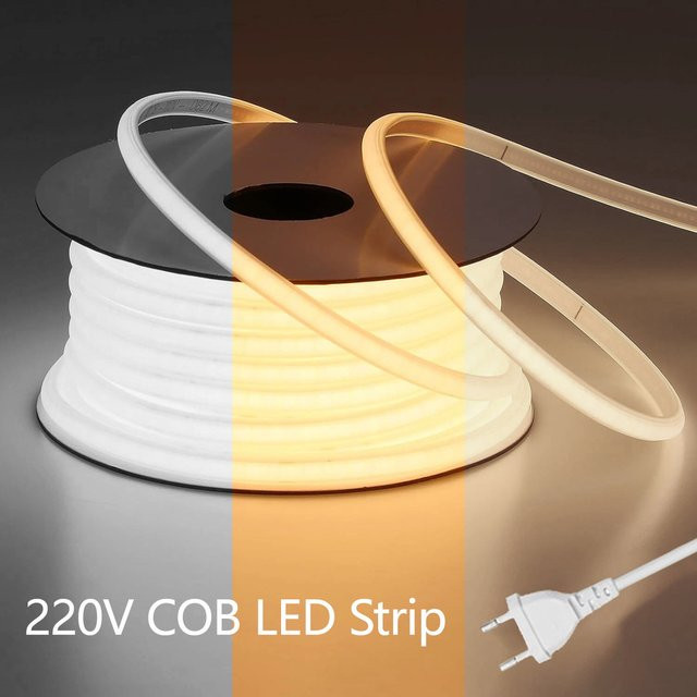 Guillermo COB LED-Streifenlicht Warmweiß, Wasserdichter Silikonschlauch für Außenbereich, 220V, RA90 - Bild 1
