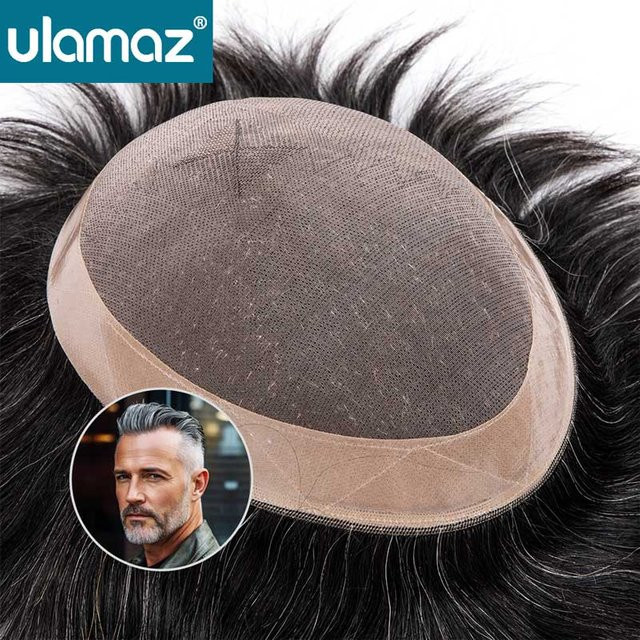 Ulamaz Echthaar Toupet für Herren, 6 Zoll - Bild 1