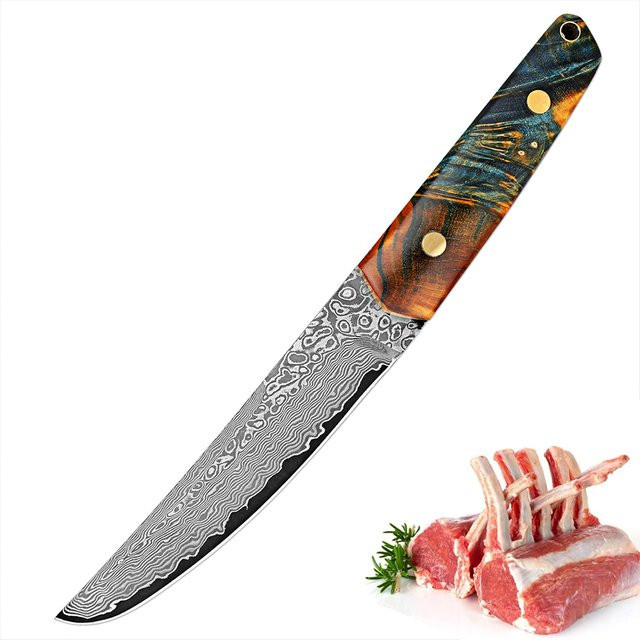 Xituo Allzweckmesser aus japanischem Damaststahl mit ergonomischem Holzgriff in Multicolour, Klingenlänge: 12,7 cm - Bild 1