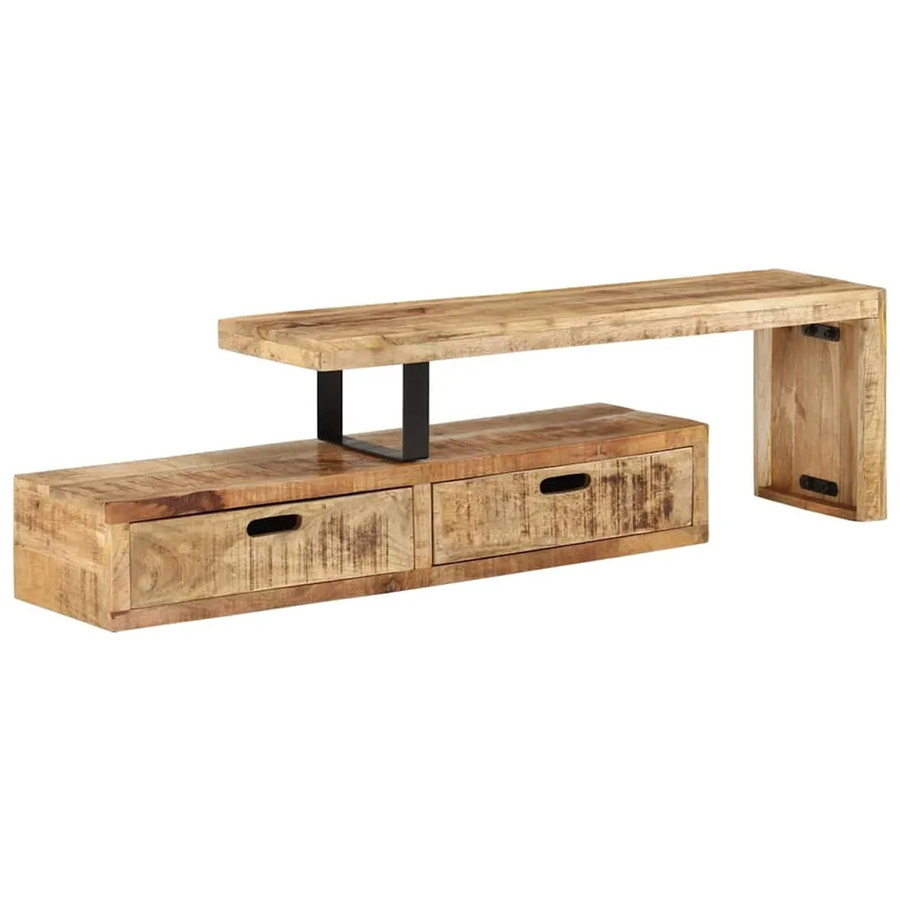 vidaXL TV-Schrank aus Massivholz Mango in Braun, B/T/H: 118 bis 200 x 30 x 40 cm - Bild 2