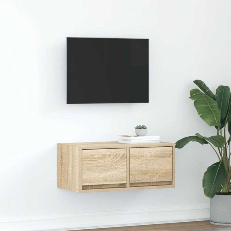 Vidaxl TV-Schrank in Sonoma-Eiche Natur aus Holzwerkstoff, B/T/H: 60 x 31 x 25,5 cm - Bild 1