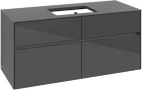 V&B Waschtischunterschrank Collaro in Glossy Grey mit mittiger Waschtischöffnung, B/T/H: 120 x 54,8 x 54,8 cm - Bild 1