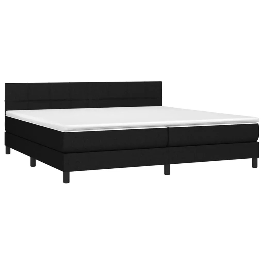 vidaXL Boxspringbett mit Matratze und LED-Beleuchtung in Schwarz, Hybrid-Bett mit USB-Anschluss und Taschenfederkern, B/T/H: 200 x 200 x 78 cm - Bild 2
