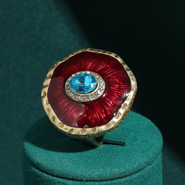 STALAIT Ringe, Vintage, Blau Kristall, Evil Eye, Gold Farbe, Damen - Bild 1