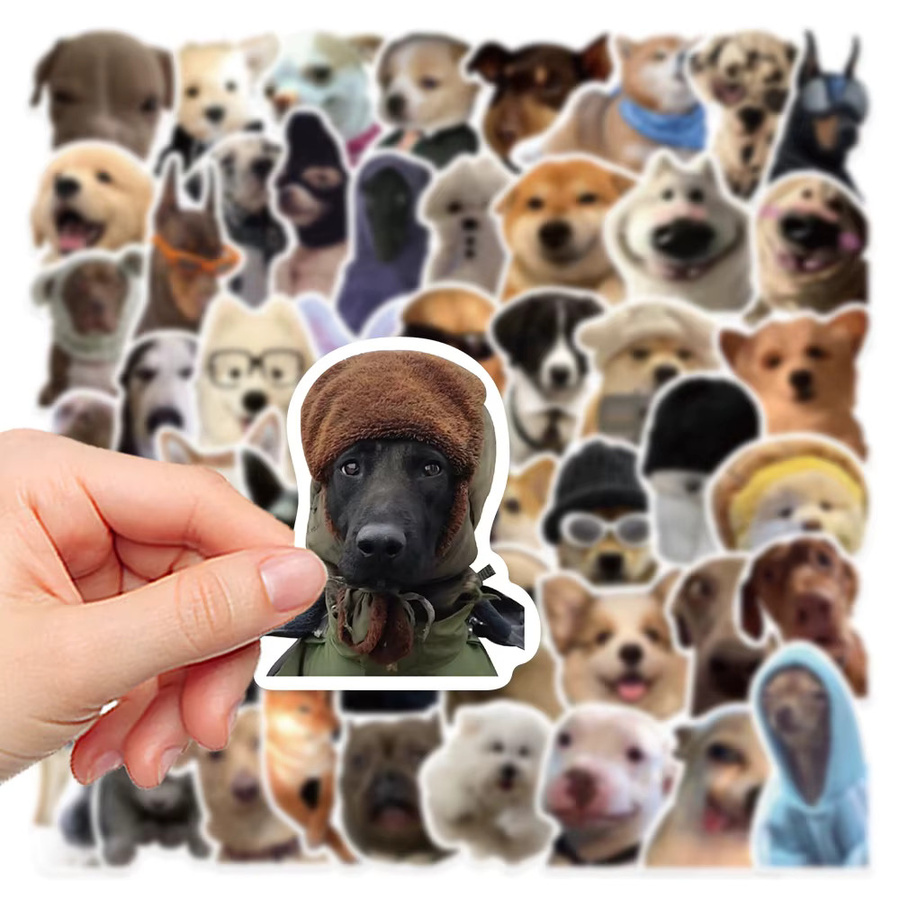 50 Stück wasserfeste Hunde-MEME-Aufkleber in Multicolour von Papery Pop Store für Handyhüllen, Notizbücher und Helme - Bild 3