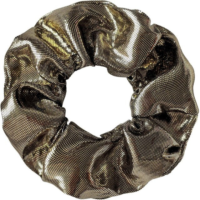 Haargummis Damen, Laser Scrunchies, black, 11 cm - Bild 1