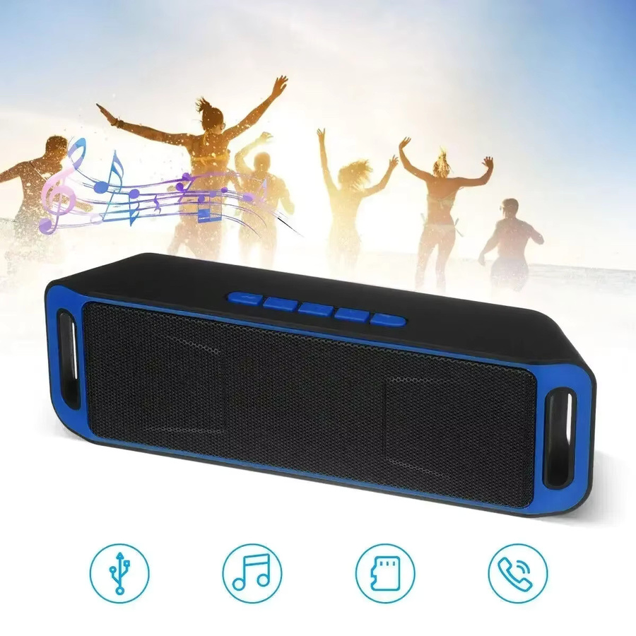 VIKEFON Tragbarer Bluetooth-Lautsprecher mit Stereo-Subwoofer, FM-Radio, USB und integriertem Mikrofon in Schwarz - Bild 2
