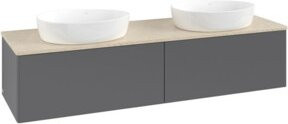 V&B Waschtischunterschrank Antao ohne Frontstruktur in Anthrazit lackiert, B/T/H: 160 x 50 x 50 cm - Bild 1