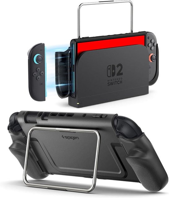 Spigen Dual Grip Pro Schutzhülle für Nintendo Switch 2 in Schwarz ACS10196 - Bild 1